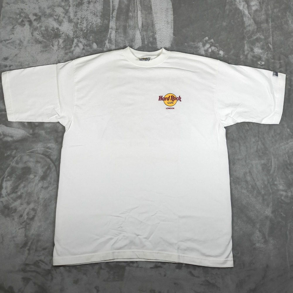 Vintage Hard‎ Rock Cafe London Shirt Mens XL White The Original EST 1971 90s
